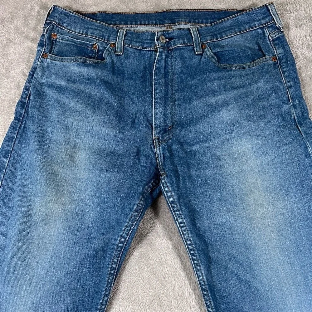 Levis Jeans Mens 38x29 (Fits 36x28) Blue Medium Wash 505 Straight Leg